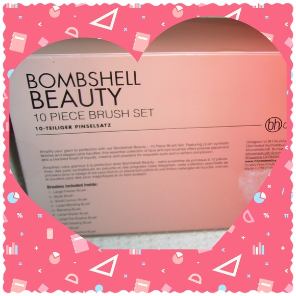 Bombshell Beauty -10 Piece make up brush set-Zippered pink case. - Picture 4 of 4